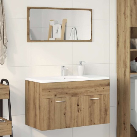 Mueble de lavabo de baño madera roble artisan 90x38,5x46 cm
