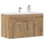 Mueble de lavabo de baño madera roble artisan 90x38,5x46 cm