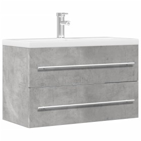 Mueble de lavabo madera ingeniería gris hormigón 80x38,5x48 cm