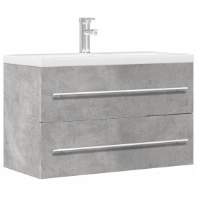Mueble de lavabo madera ingeniería gris hormigón 80x38,5x48 cm en Muebles de baño | Comprar online en Foro24