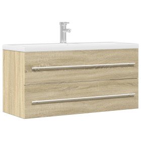 Armario para lavab contrachapada color roble 100x38,5x48 cm en Muebles de baño | Comprar online en Foro24