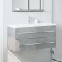 Armario para lavabo contrachapada gris hormigón 100x38,5x48 cm