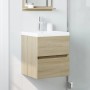 Armario de lavabo madera ingeniería roble Sonoma 41x38,5x45 cm
