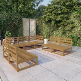Muebles de jardín 7 piezas marrón miel madera maciza de pino en Conjuntos de jardín | Comprar online en Foro24