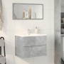 Mueble de baño madera de ingeniería gris hormigón 60x38,5x45 cm