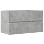 Armario para lavabo contrachapada gris hormigón 90x38,5x45 cm