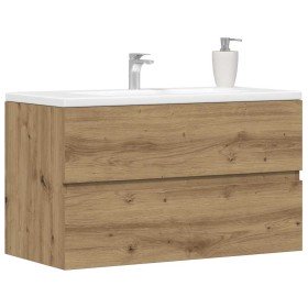 Mueble de lavabo madera ingeniería roble artisian 90x38,5x45 cm