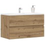 Mueble de lavabo madera ingeniería roble artisian 90x38,5x45 cm