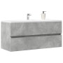 Armario para lavabo contrachapada gris hormigón 100x38,5x45 cm