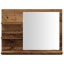 Espejo mueble de cuarto de baño madera envejecida 60x10,5x45 cm