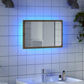 Espejo de baño con luz LED roble artisan 60x8,5x38 cm en Tocadores de baño | Comprar online en Foro24