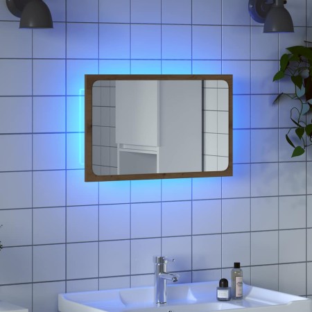 Espejo de baño con luz LED roble artisan 60x8,5x38 cm