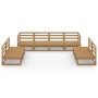 Muebles de jardín 8 piezas marrón miel madera madera de pino