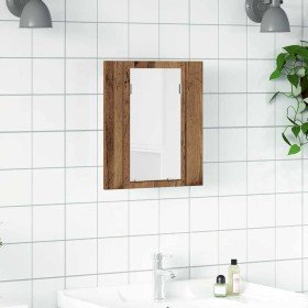 Armario de baño con espejo LED madera envejecida 40x12x45 cm en Tocadores de baño | Comprar online en Foro24