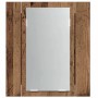 Armario de baño con espejo LED madera envejecida 40x12x45 cm