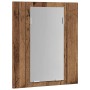 Armario de baño con espejo LED madera envejecida 40x12x45 cm