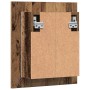Armario de baño con espejo LED madera envejecida 40x12x45 cm
