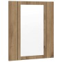 Armario de baño con espejo LED madera roble artisan 40x12x45 cm