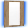 Armario de baño con espejo LED madera roble artisan 40x12x45 cm