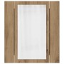 Armario de baño con espejo LED madera roble artisan 40x12x45 cm