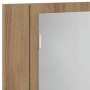Armario con espejo y LED madera roble artisan 60x12x45 cm