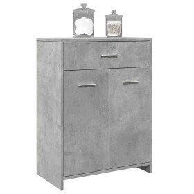 Armario de baño madera contrachapada gris hormigón 60x33x80 cm en Muebles de baño | Comprar online en Foro24