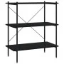 Estantería de 3 niveles negra 80x40x92 cm de vidaXL, Librerías y estanterías - Ref: Foro24-336339, Precio: 79,44 €, Descuento: %
