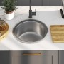 Fregadero de cocina con colador y sifón de acero inoxidable