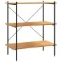 3-level black and oak shelving unit 80x40x92 cm by vidaXL, Bookcases and shelves - Ref: Foro24-336340, Price: 74,11 €, Discou...