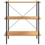 3-level black and oak shelving unit 80x40x92 cm by vidaXL, Bookcases and shelves - Ref: Foro24-336340, Price: 74,11 €, Discou...