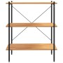 3-stöckiges Regal in Schwarz und Eiche 80x40x92 cm von vidaXL, Bücherregale und Regale - Ref: Foro24-336340, Preis: 75,42 €, ...