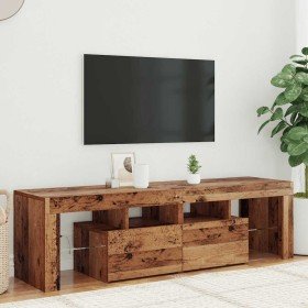 Mueble TV luces LED madera ingeniería envejecida 140x36,5x40 cm en Muebles TV | Comprar online en Foro24