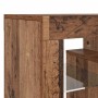Mueble TV luces LED madera ingeniería envejecida 140x36,5x40 cm