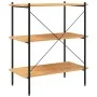 3-level black and oak shelving unit 80x40x92 cm by vidaXL, Bookcases and shelves - Ref: Foro24-336340, Price: 74,11 €, Discou...