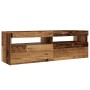 Mueble TV luces LED madera ingeniería envejecida 120x35x40 cm