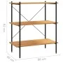 3-level black and oak shelving unit 80x40x92 cm by vidaXL, Bookcases and shelves - Ref: Foro24-336340, Price: 74,11 €, Discou...