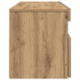 Mueble de TV luces LED madera roble artisan 120x35x40 cm