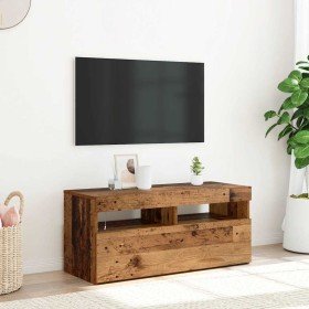 Mueble TV luces LED madera ingeniería envejecida 90x35x40 cm en Muebles TV | Comprar online en Foro24