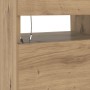 Mueble de TV luces LED madera roble artisan 90x35x40 cm