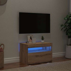 Mueble de TV luces LED madera roble artisan 60x35x40 cm en Muebles TV | Comprar online en Foro24