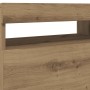 Mueble de TV luces LED madera roble artisan 60x35x40 cm