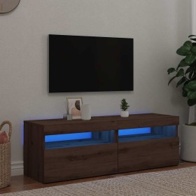 Muebles TV con luces LED 2 uds madera ingeniería roble artisan