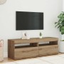 Muebles TV con luces LED 2 uds madera ingeniería roble artisan