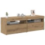Muebles TV con luces LED 2 uds madera ingeniería roble artisan