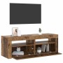 Mueble TV luces LED madera ingeniería envejecida 120x35x40 cm