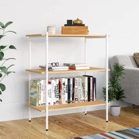 3-level white and oak bookshelf 80x40x92 cm by vidaXL, Bookcases and shelves - Ref: Foro24-336342, Price: 78,14 €, Discount: %
