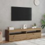 Muebles TV con luces LED 2 uds madera ingeniería roble artisan