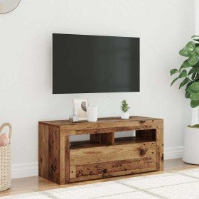 Mueble TV luces LED madera ingeniería envejecida 90x35x40 cm en Muebles TV | Comprar online en Foro24