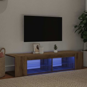 Mueble de TV luces LED madera roble artisan 135x39x30 cm en Muebles TV | Comprar online en Foro24