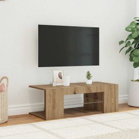 Mueble de TV luces LED madera roble artisan 90x39x30 cm en Muebles TV | Comprar online en Foro24